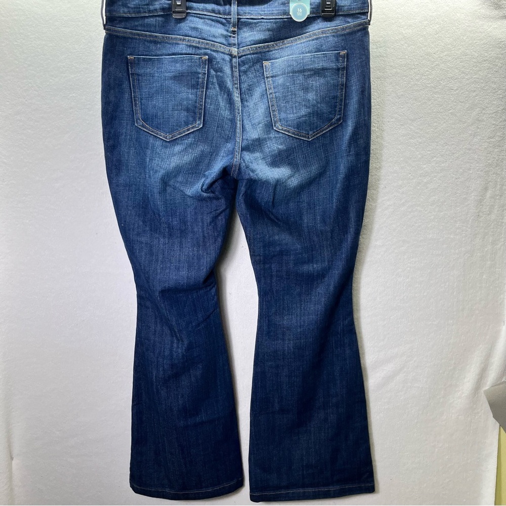 Old Navy Flare Jeans Womens 16 Plus‎ size Blue Denim Wide Leg Stretch Cute 2661 - Picture 9 of 10